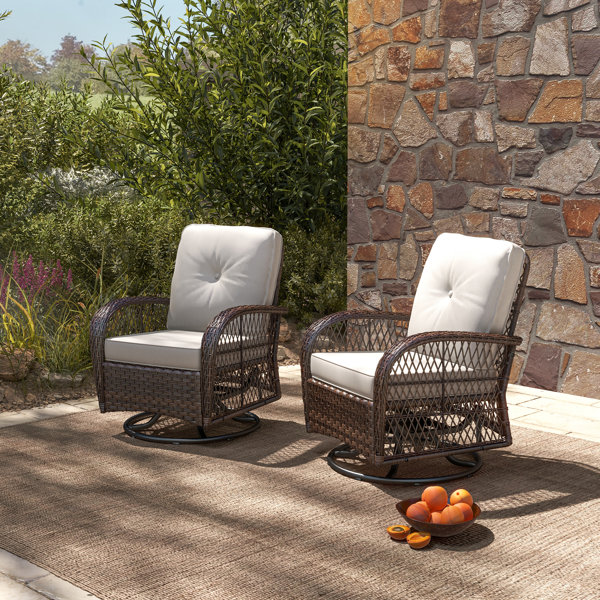 Bay Isle Home Addallee Swivel Wicker Outdoor Rocker & Glider Lounge